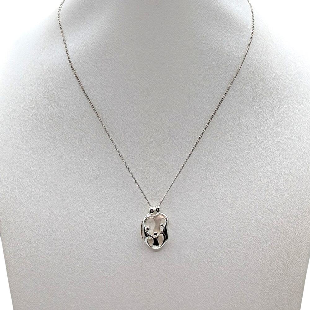 Carolyn Pollack 925 Sterling Silver Loving Family Pendant 16" Chain Necklace